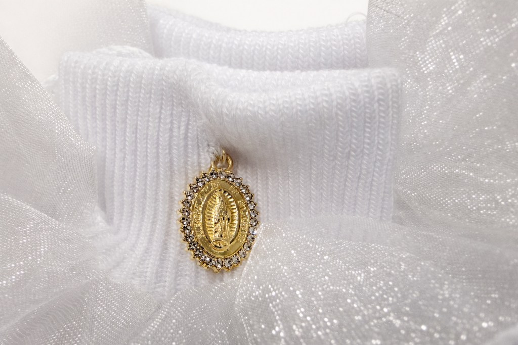 Embellished Ruffle Socks - White