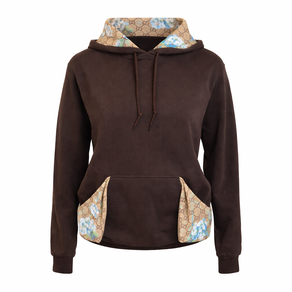 Designer Inspired Hoodie- Brown