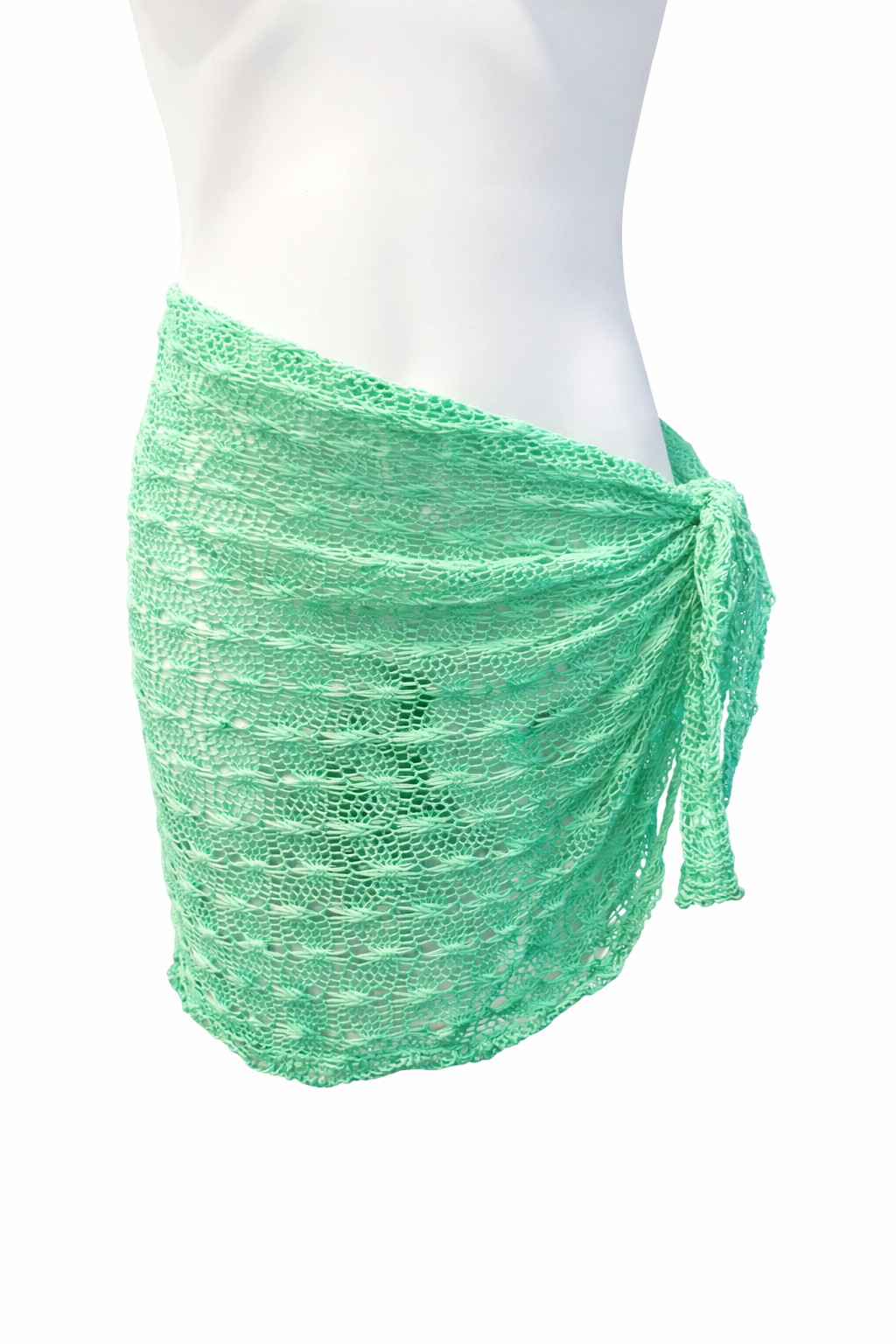 Green Crochet Beach Wrap/ Sarong(knee length)