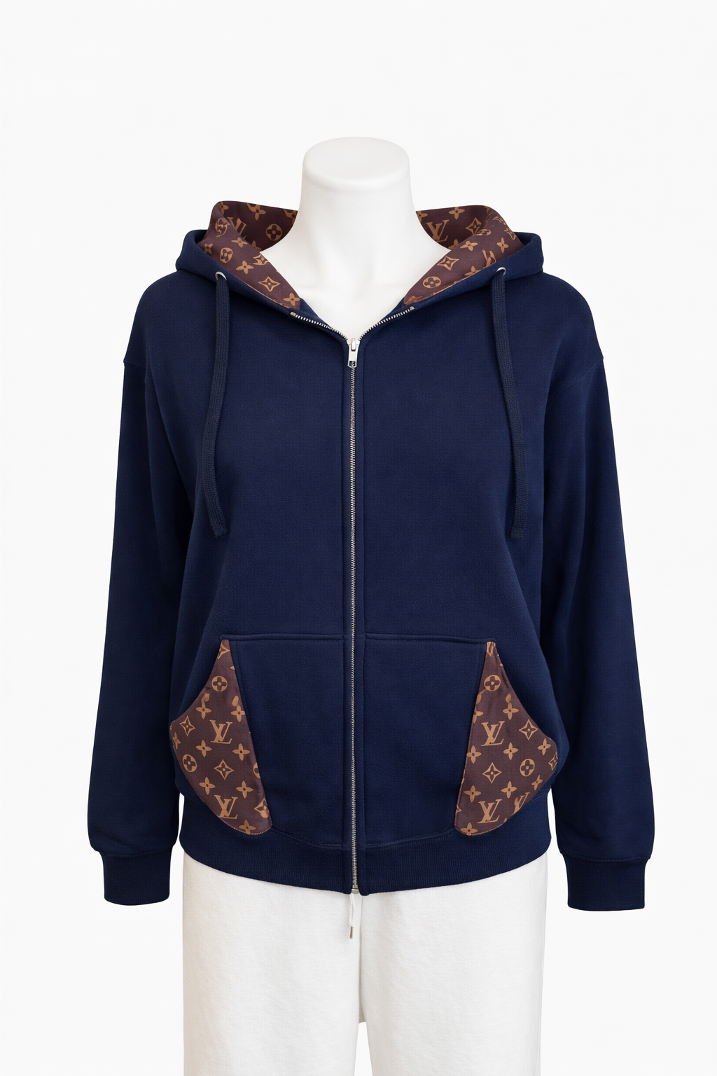 Designer Inspired Zip-Up- Navy