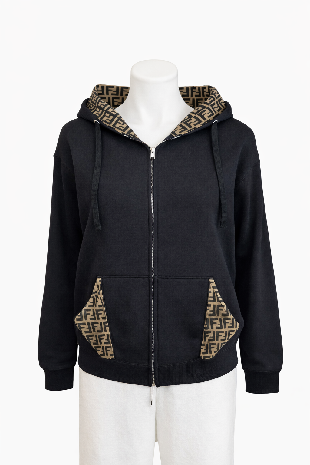 Designer Inspired Zip-Up- Black