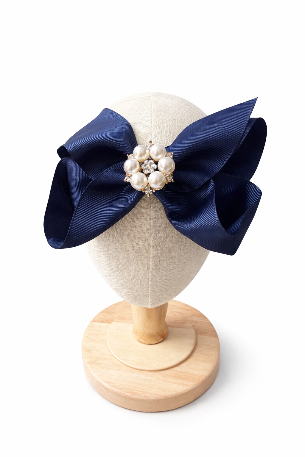 Navy Bow Headband 0-24 Months
