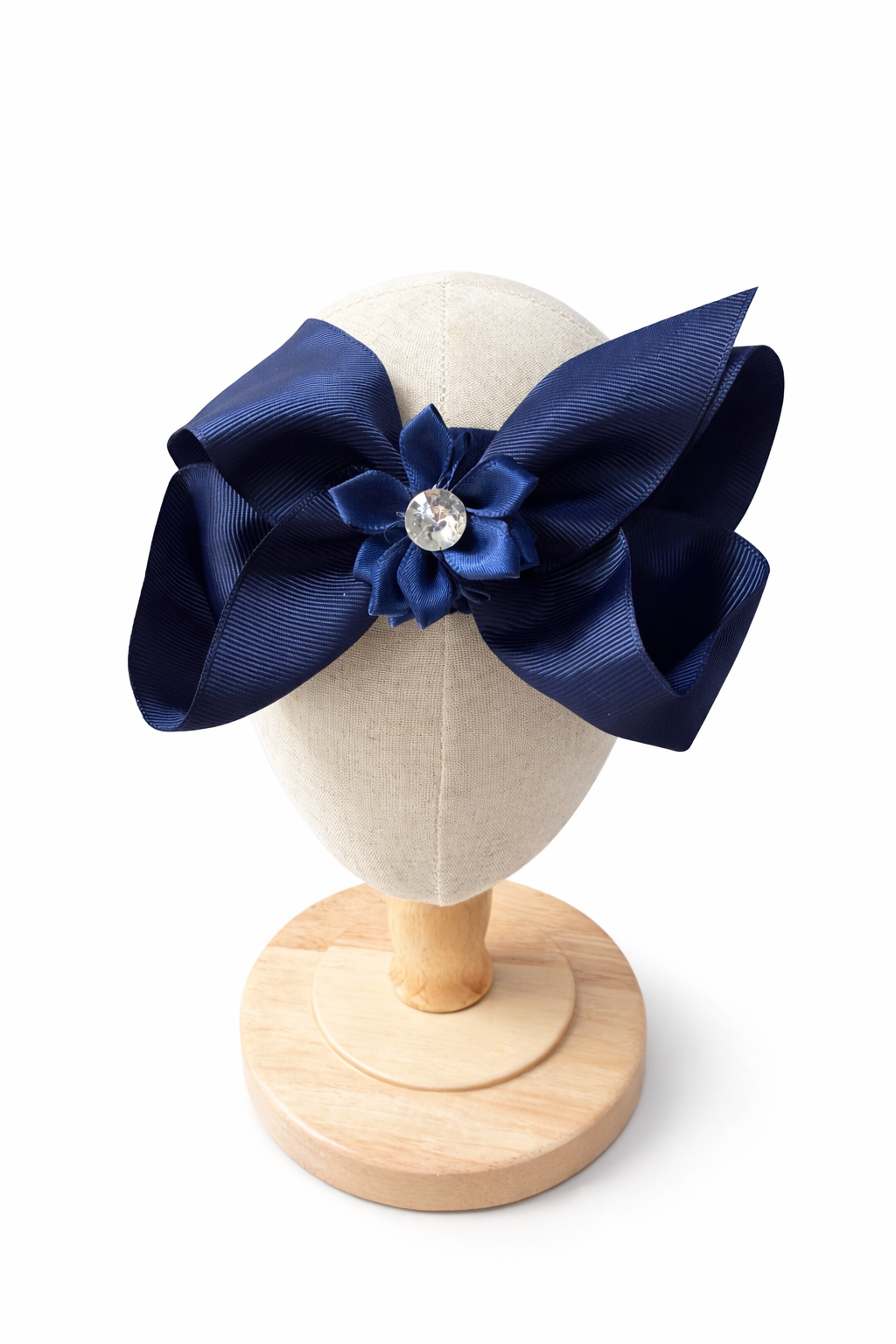 Navy Bow Headband 0-24 Months