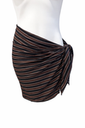Black/Brown Stripe Beach Wrap/ Sarong(knee length)