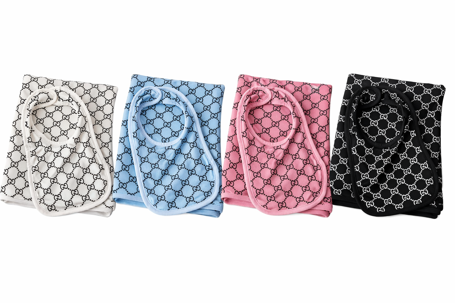 Designer Inspired Baby Bibs & Blanket Sets