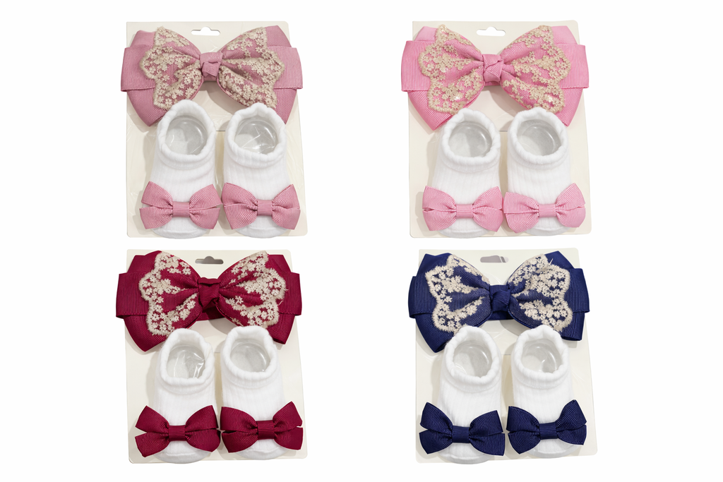 Baby Bow & Sock Set 0-24 months