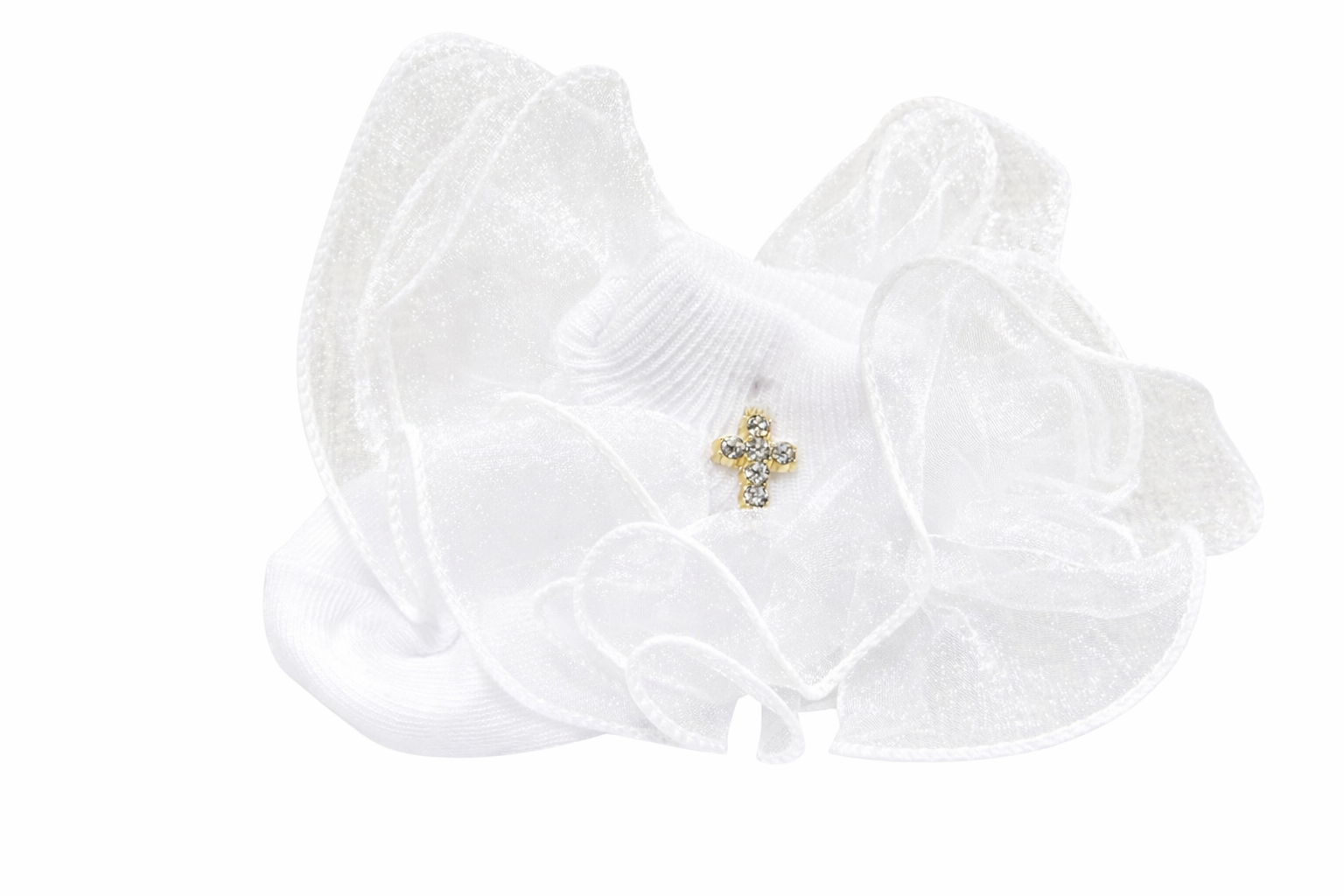 Embellished Ruffle Socks - White