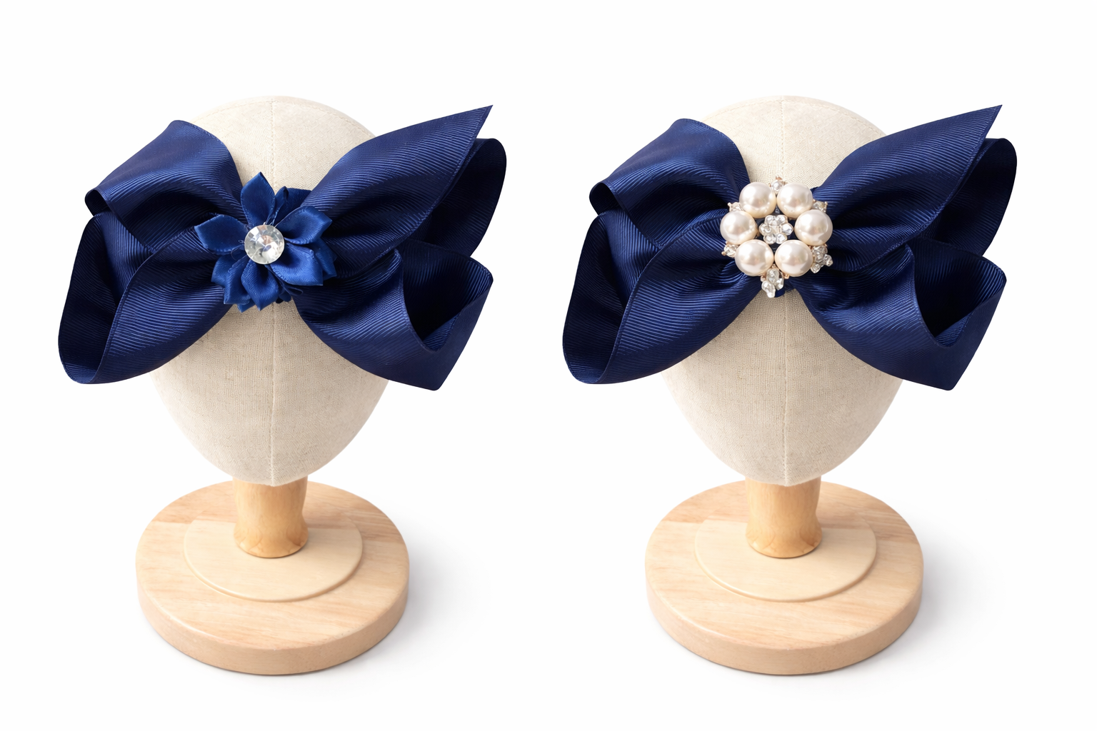 Navy Bow Headband 0-24 Months