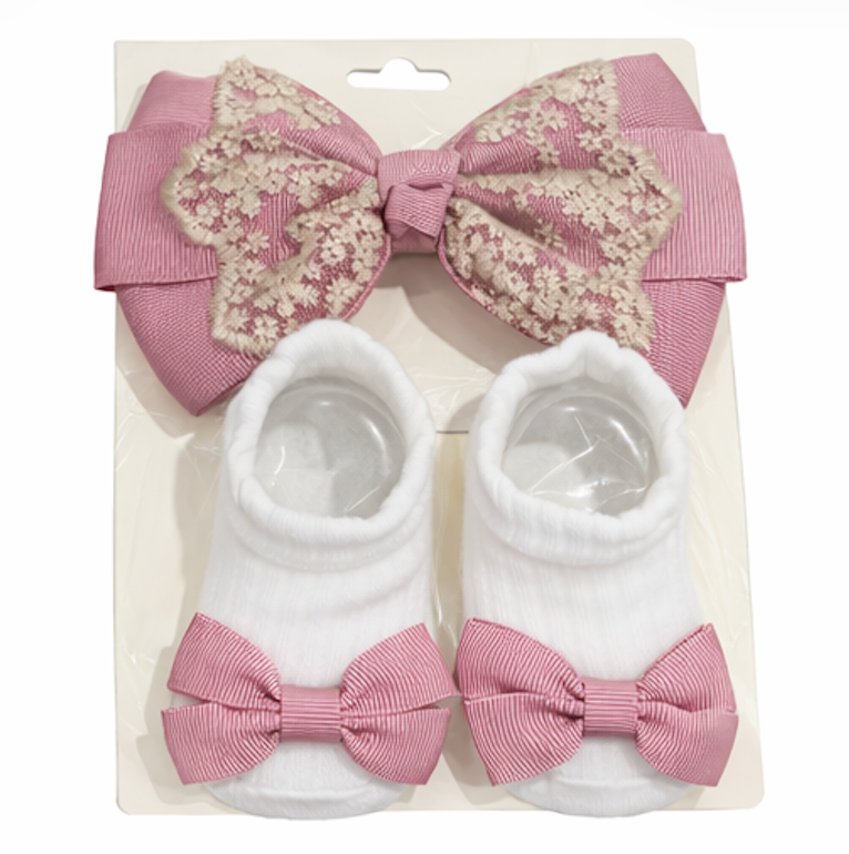 Baby Bow & Sock Set 0-24 months