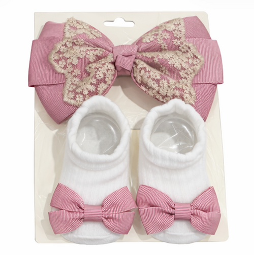 Baby Bow & Sock Set 0-24 months