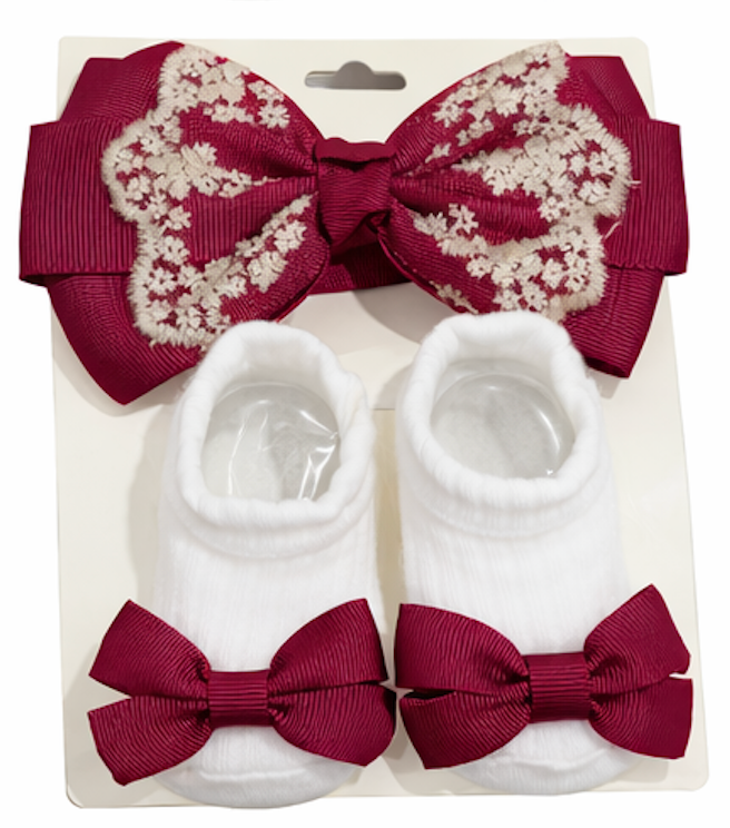 Baby Bow & Sock Set 0-24 months