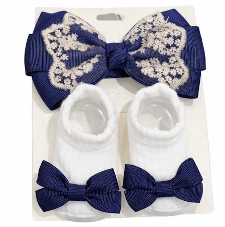 Baby Bow & Sock Set 0-24 months