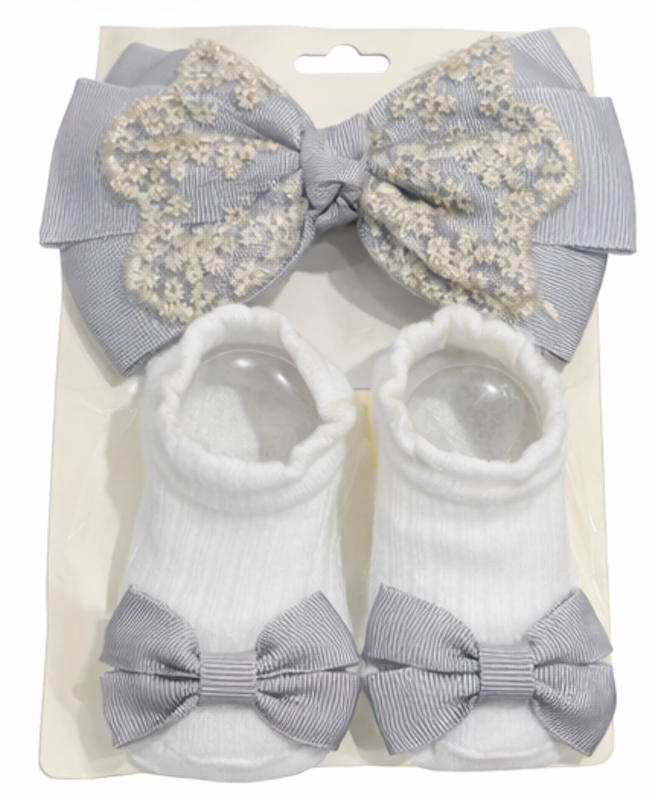 Baby Bow & Sock Set 0-24 months
