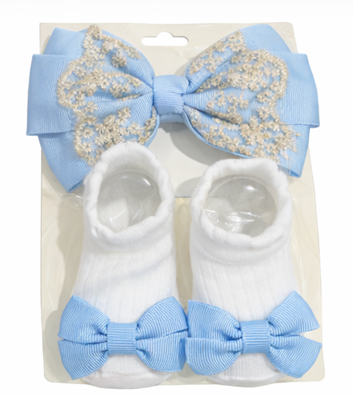 Baby Bow & Sock Set 0-24 months