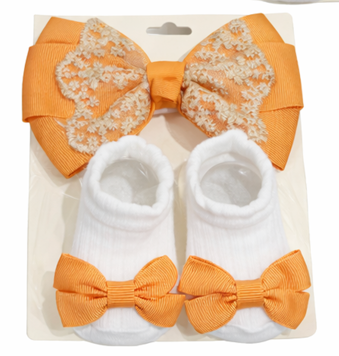 Baby Bow & Sock Set 0-24 months