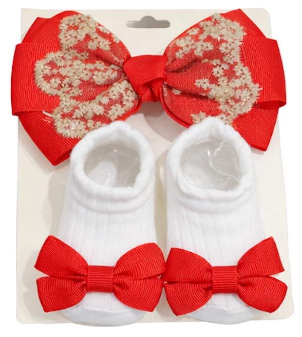 Baby Bow & Sock Set 0-24 months